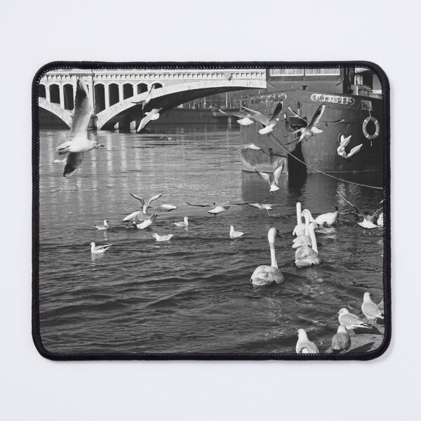 Item preview, Rhone river of Lyon in black and white designed and sold by CarolinaReina.