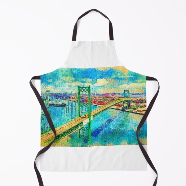 Item preview, Vincent Thomas Bridge, Los Angeles, California - canvas texture designed and sold by NickoPrints.