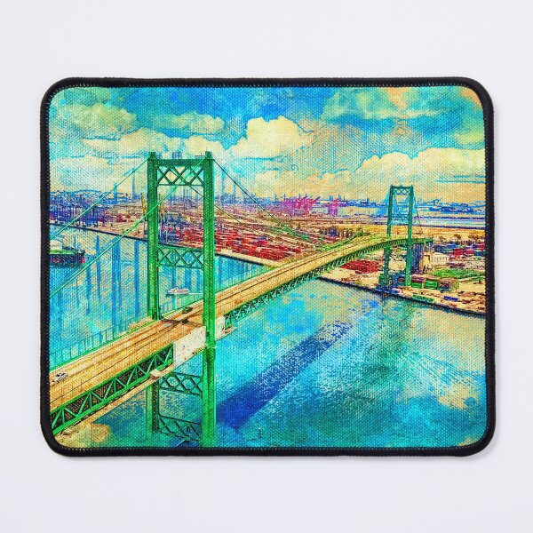Item preview, Vincent Thomas Bridge, Los Angeles, California - canvas texture designed and sold by NickoPrints.