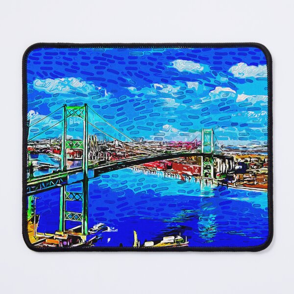 Item preview, Vincent Thomas Bridge, Los Angeles, California - impressionist painting designed and sold by NickoPrints.