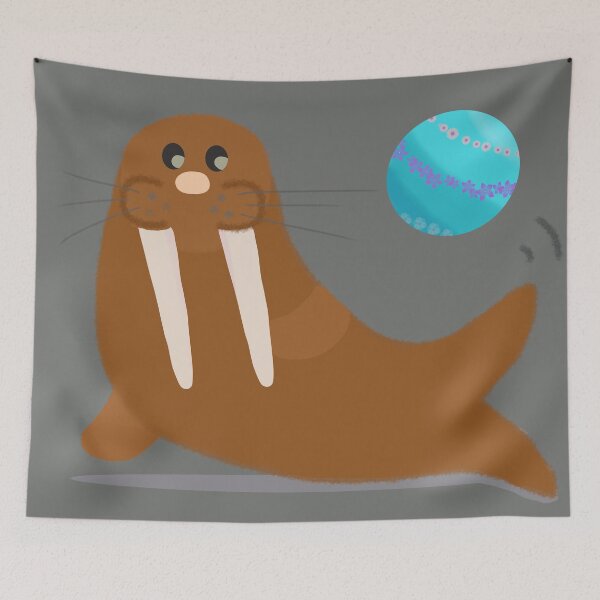 Item preview, Walrus Plays Beach Ball designed and sold by MILdecals.