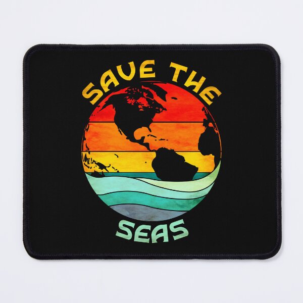 Item preview, Save the Seas, Earth Day Retro Vintage Sunset and Ocean designed and sold by ACC .