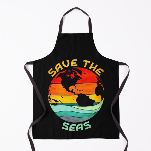 Item preview, Save the Seas, Earth Day Retro Vintage Sunset and Ocean designed and sold by ACC .