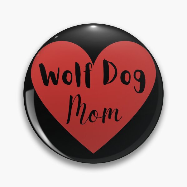 Item preview, Wolf Dog Mom Black Text Red Heart designed and sold by MMwolfdogden.