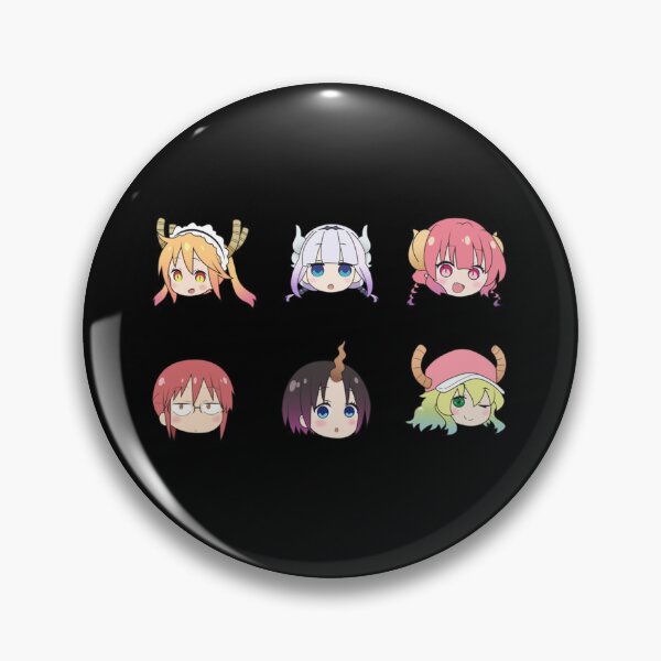 Artikelvorschau, Miss Kobayashis Dragon Maid Chibi Heads Classic. entworfen und verkauft von zicohoneybear.