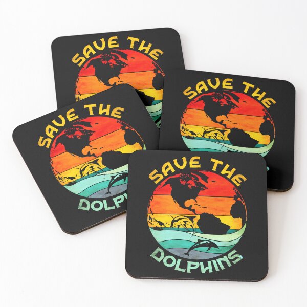 Item preview, Save the Dolphins, Earth Day Retro Vintage Sunset and Ocean designed and sold by ACC .