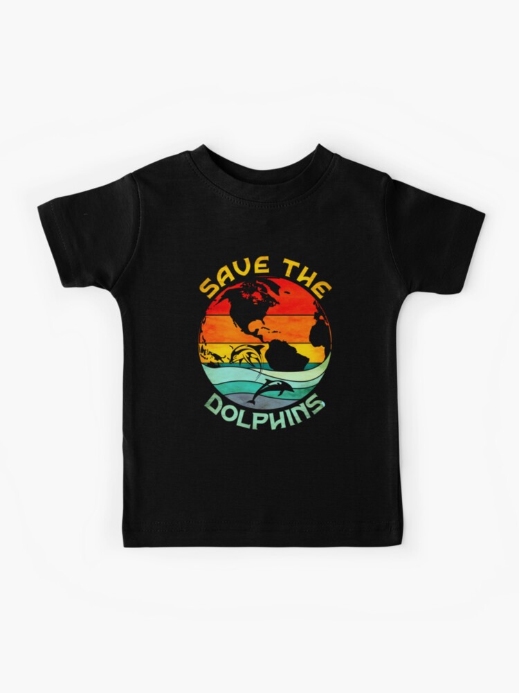 Save the Dolphins, Earth Day Retro Vintage Sunset and Ocean' Kids
