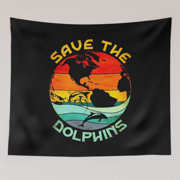 Item preview, Save the Dolphins, Earth Day Retro Vintage Sunset and Ocean designed and sold by ACC .
