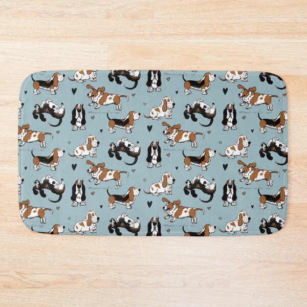 Item preview, Basset Buddies on Blue designed and sold by Christine Philbrick.