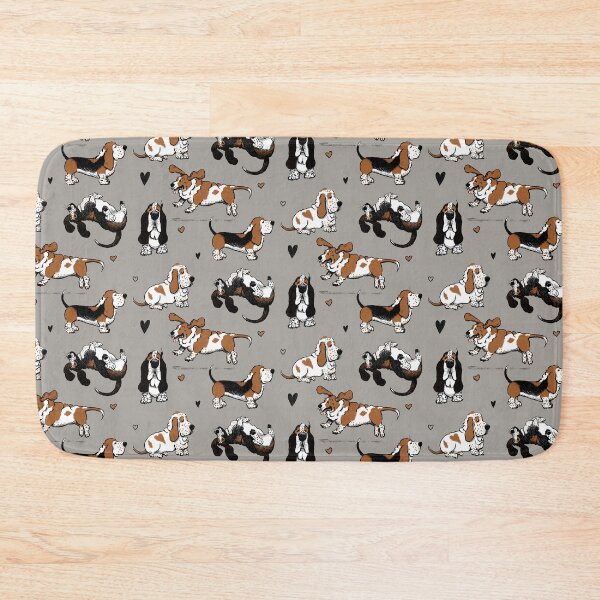 Item preview, Basset Buddies on Warm Gray designed and sold by Christine Philbrick.