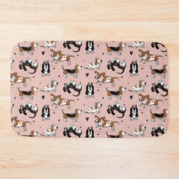 Item preview, Basset Buddies on Pale Pink designed and sold by Christine Philbrick.