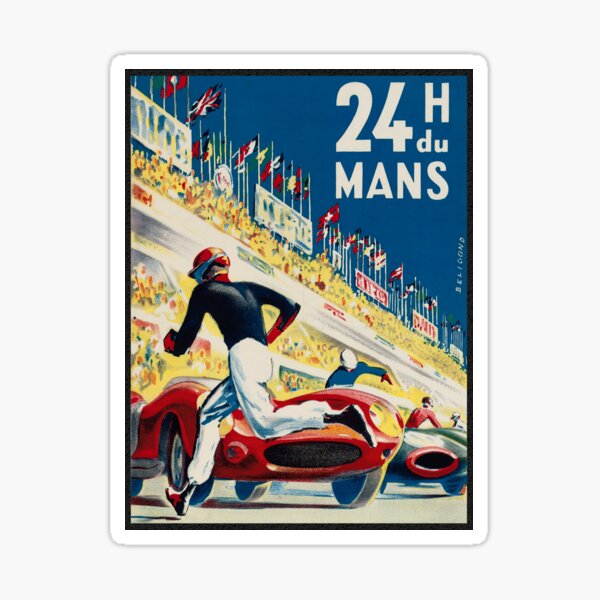 24-Stunden-Vintage-Plakat von Le Mans Sticker