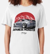 GTR. Japanisches Monster (grau) Slim Fit T-Shirt