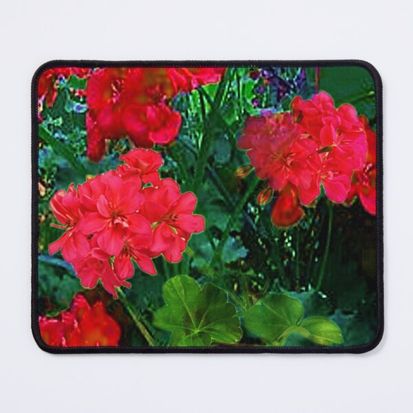 Item preview, RED GERANIUMS GREEN GARDEN ART designed and sold by sharlesart.