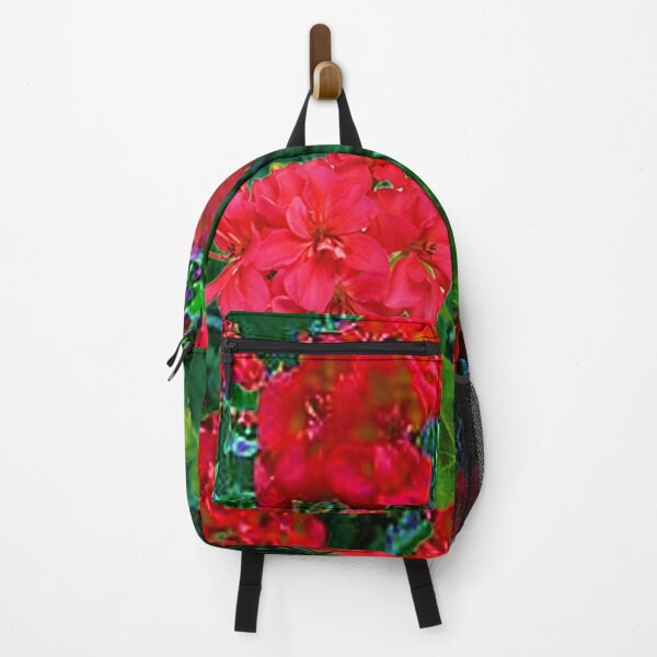 Item preview, RED GERANIUMS GREEN GARDEN ART designed and sold by sharlesart.