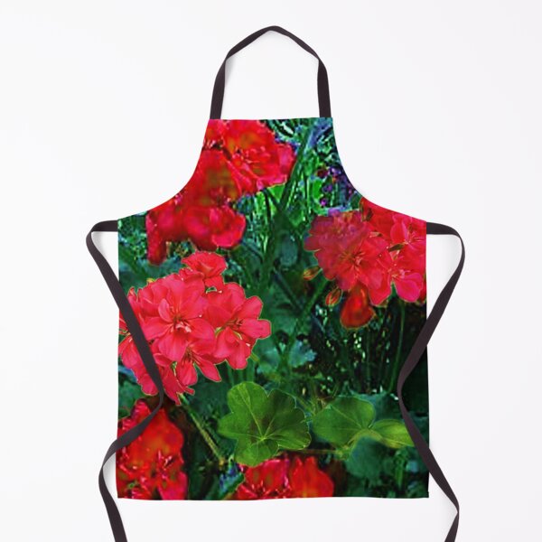 Item preview, RED GERANIUMS GREEN GARDEN ART designed and sold by sharlesart.