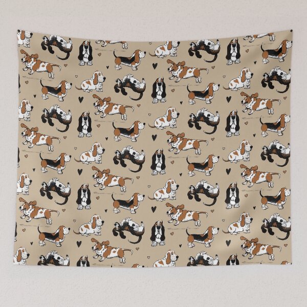 Item preview, Basset Buddies on Tan designed and sold by Christine Philbrick.