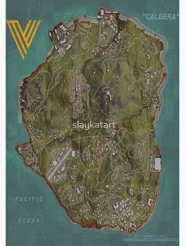 "Caldera Map - Verdansk Map" Sticker by slaykatart | Redbubble