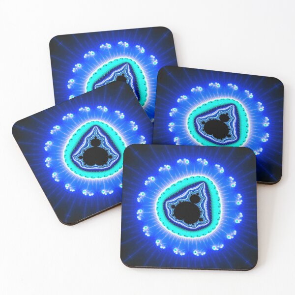 Item preview, Conjunto fractal de Mandelbrot azul agua negro designed and sold by mhfoto.