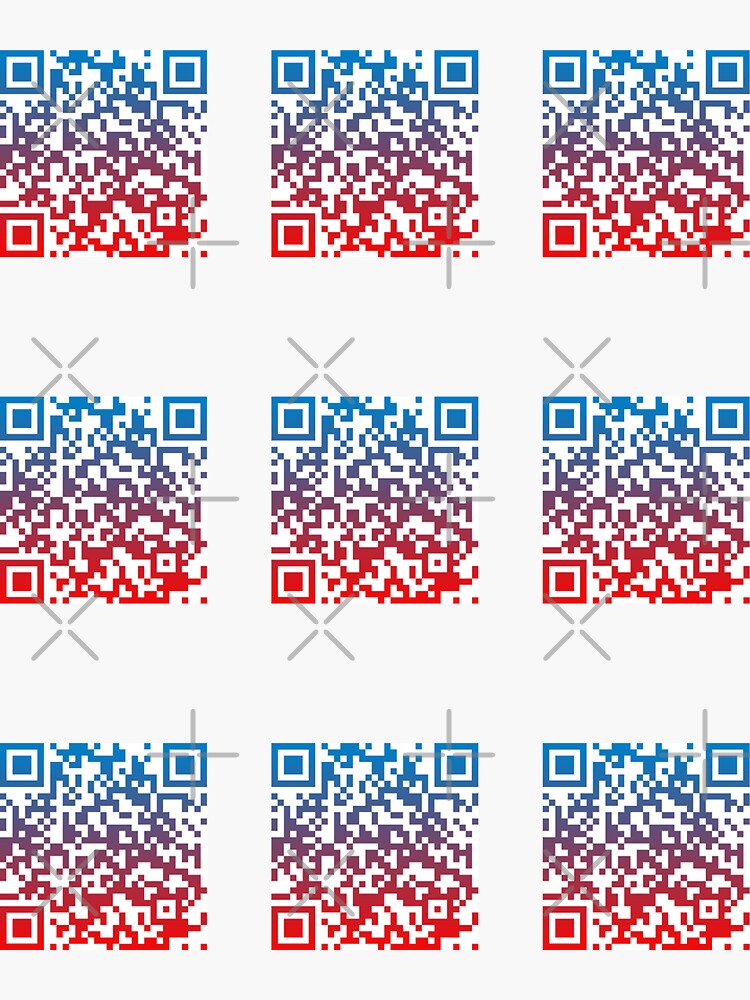 SCAN this Prank Rick roll  video never gonna give you up QR code  Sticker for Sale by rednumberone