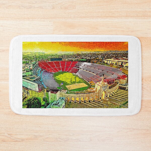 Item preview, Los Angeles Memorial Coliseum at sunset - impressionist painting designed and sold by NickoPrints.