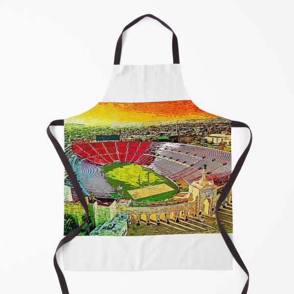 Item preview, Los Angeles Memorial Coliseum at sunset - impressionist painting designed and sold by NickoPrints.