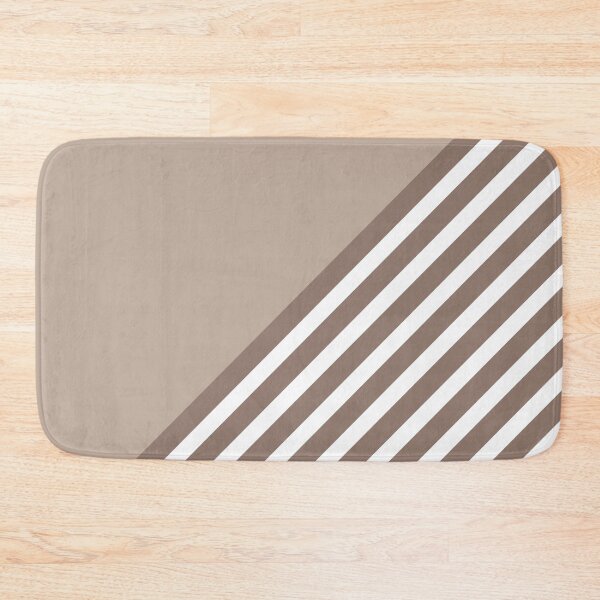 Artikelvorschau, Color Block & Stripes Geometric Print, Mocha and White entworfen und verkauft von meggydesigns.