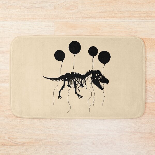 Item preview, Fossil dinosaur fly with and balloons, fossil black silhouette designed and sold by Collagedream.
