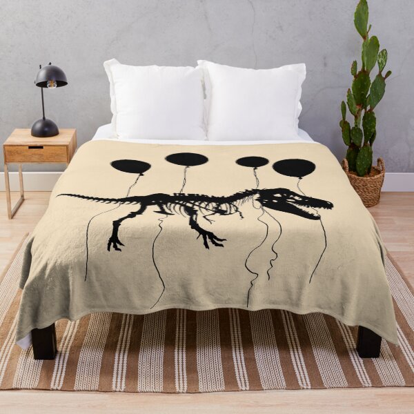 Item preview, Fossil dinosaur fly with and balloons, fossil black silhouette designed and sold by Collagedream.