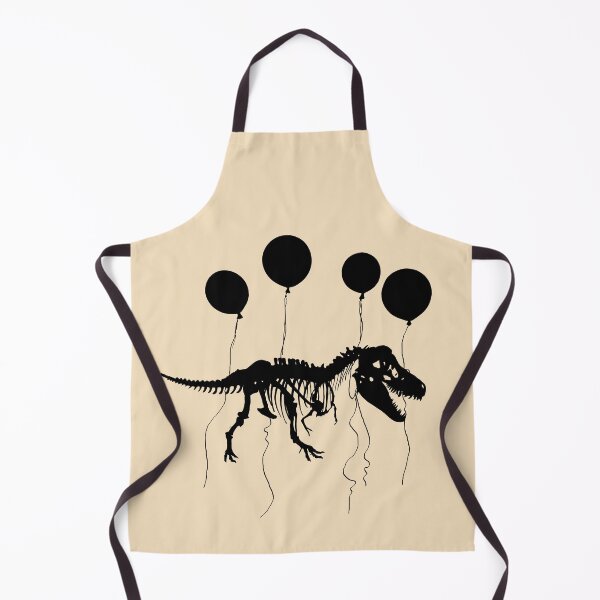 Item preview, Fossil dinosaur fly with and balloons, fossil black silhouette designed and sold by Collagedream.