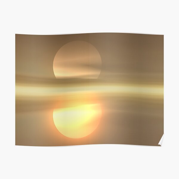 Warm Misty Sunrise Poster