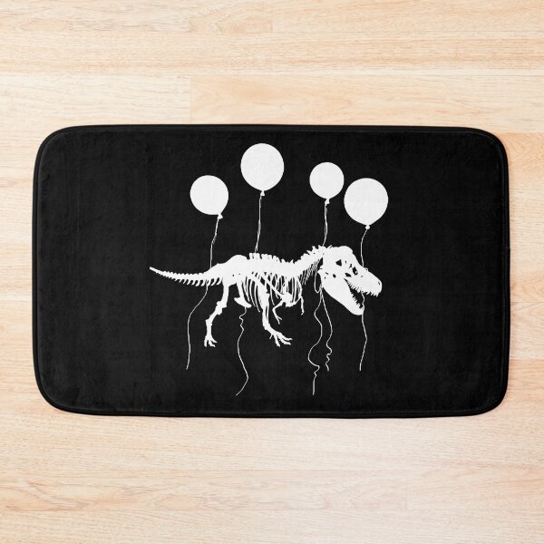 Item preview, Fossil dinosaur fly with and balloons, fossil white silhouette designed and sold by Collagedream.