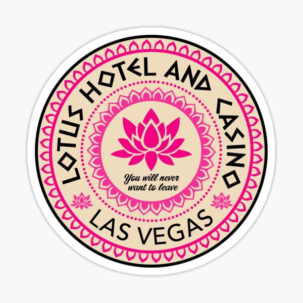 Artikel-Vorschau von Lotus-Hotel und Kasino-Weinlese-Hotel-Aufkleber, designt und verkauft von rachelrifat.