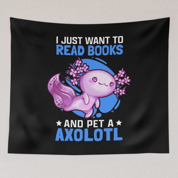 Item preview, Axolotl and books Aquaristic Amphibian Axolotl designed and sold by madgrfx.