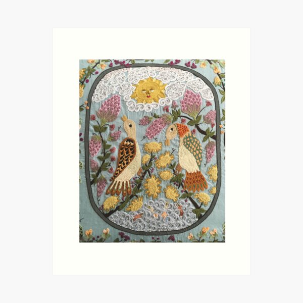 Sun and Two Birds Art Print