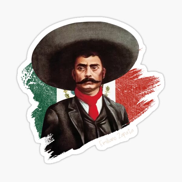 "Mexican Revolution Emiliano Zapata Mexico Flag" Sticker by Jomythomas ...