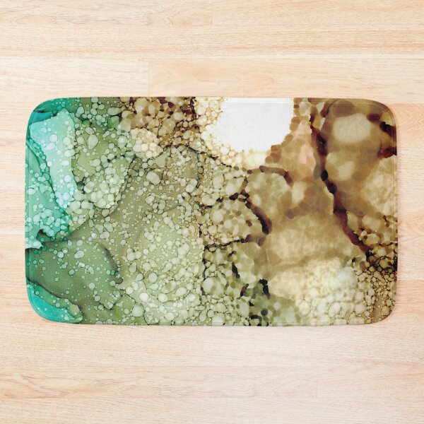 Item preview, Turquoise and Brown Alcohol Ink Abstract by Herzart designed and sold by herzart.
