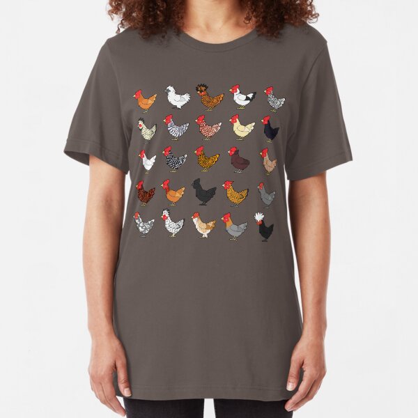 Chicken Breeds (captionless) Slim Fit T-Shirt