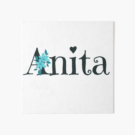 Name Anita with pink flower Art Board Print for Sale by Anita