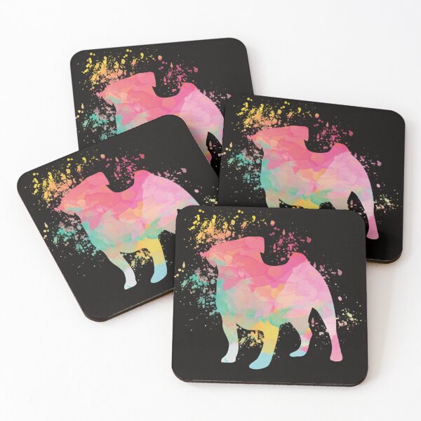 Artikelvorschau, Aquarell Pug Silhouette lustiger Welpe entworfen und verkauft von Pugstuff.