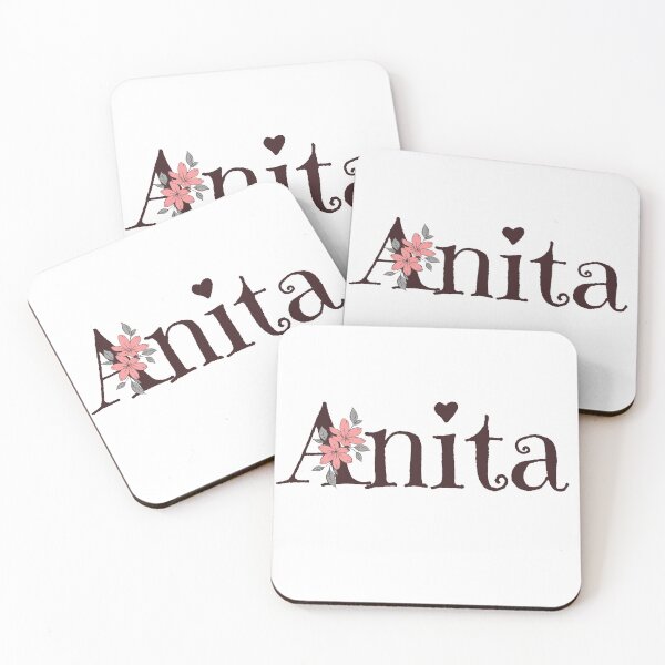 Item preview, Name Anita with pink flower designed and sold by Coffee Lifestyle.