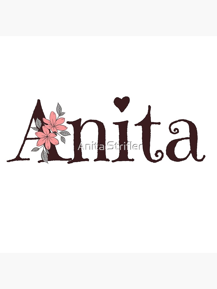 Name Anita with pink flower Art Board Print for Sale by Anita