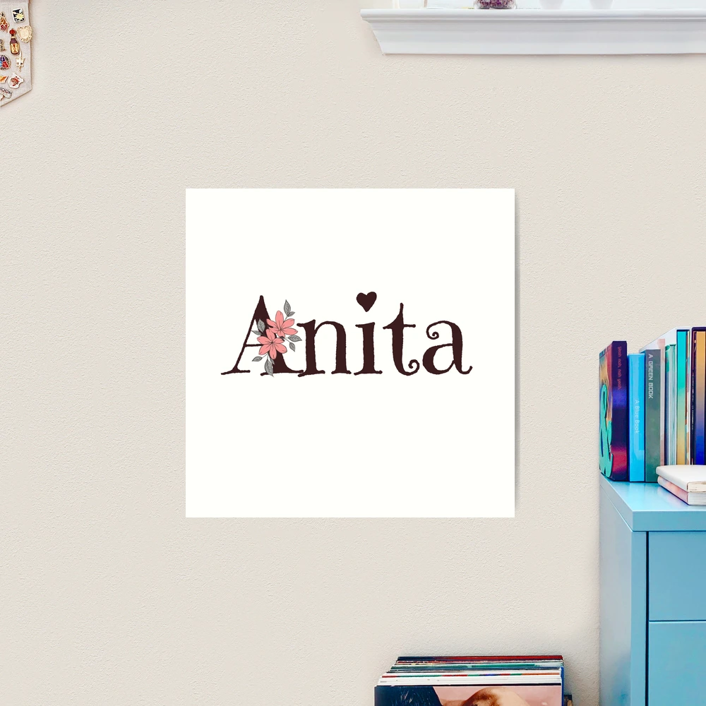 Name Anita with pink flower Art Board Print for Sale by Anita