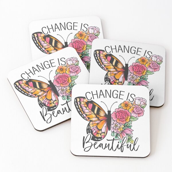 Item preview, Change is beautiful floral butterfly designed and sold by WildPilotLLC.