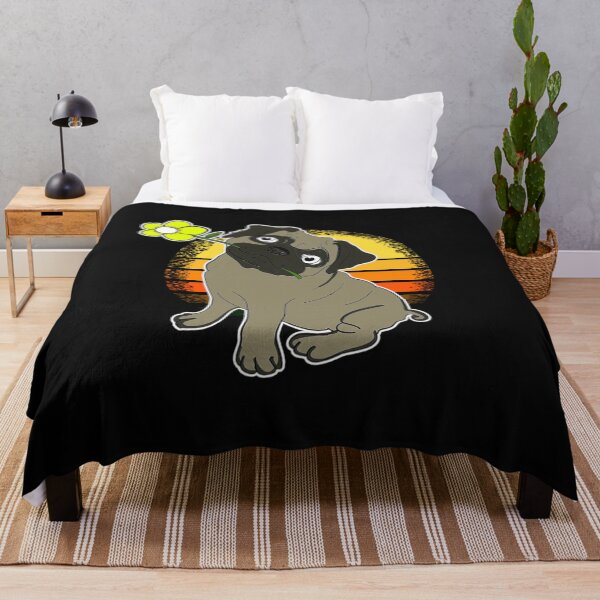 Item preview, Hilarious Pug With A Flower In Its Mouth Vintage designed and sold by Pugstuff.