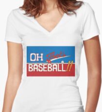 Oh! That's a Baseball!! JJBA Jojo's Bizarre Adventure Women's Fitted V-Neck T-Shirt