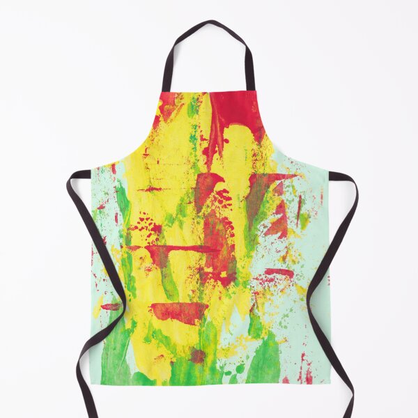 Item preview, Gouache Strokes Abstract Painting Red Green Yellow designed and sold by kertasiun.