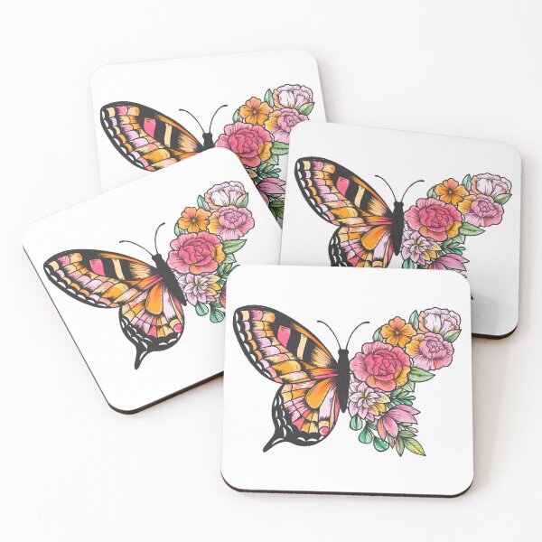 Item preview, floral butterfly designed and sold by WildPilotLLC.