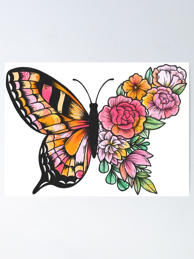 floral butterfly | Poster