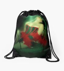 Young sexy woman in corset and fishnet stockings Drawstring Bag